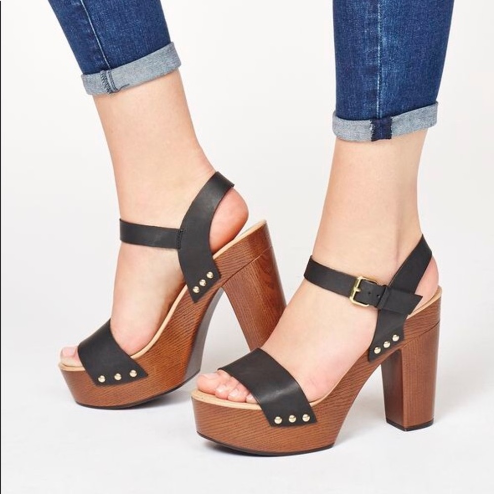Platform block heel sandals